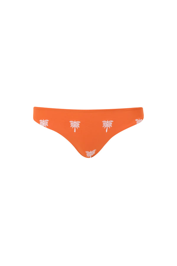 Guava Embroidered Bottom / Orange Lilac Polka Palms